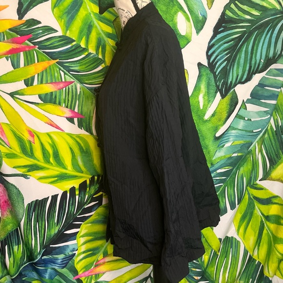 EILEEN Fisher Women's Small Black Silk Toggle Dinner Fall Autumn Goth Jacket - Picture 2 of 14